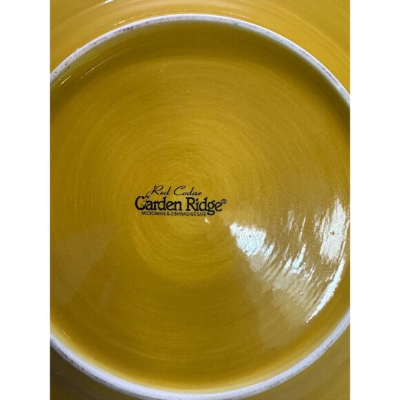 Red Cedar by Garden Ridge Dinner Plates Yellow Green 10.50'' - Set Of 3 - Picture 4 of 6